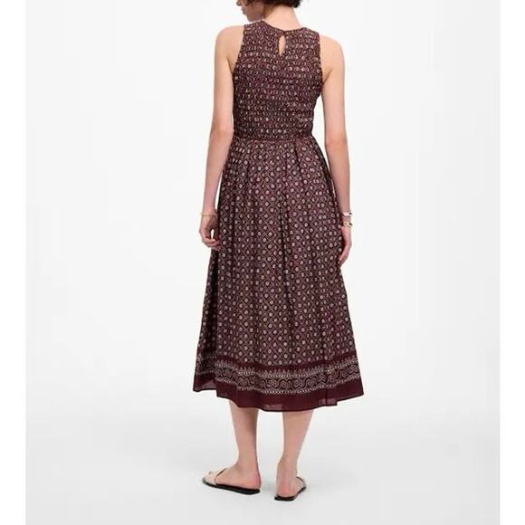 NWOT Madewell The Melody Smocked Midi Dress In Daisy Print Dusty Plum Size XS - Picture 3 of 10